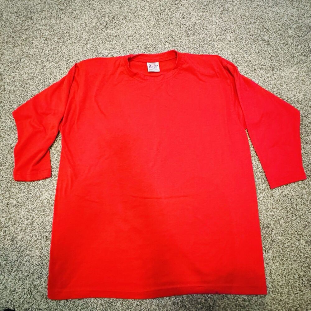 BODY WEB Vintage 90s Red Long Sleeve T-Shirt – Made in USA – Women’s Adult L